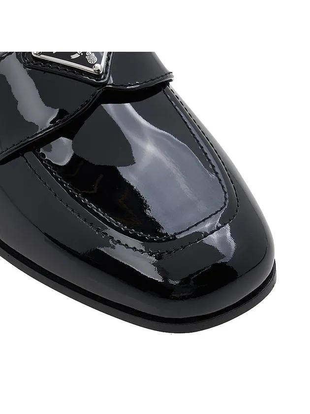 Brushed Patent Leather Loafers Black