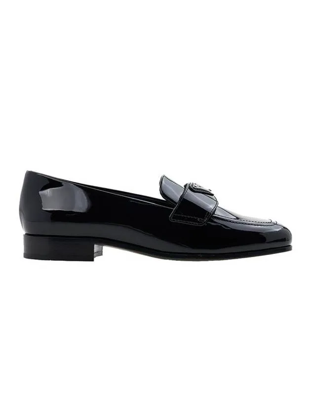 Brushed Patent Leather Loafers Black