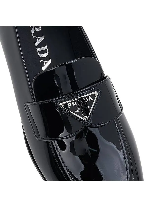 Brushed Patent Leather Loafers Black