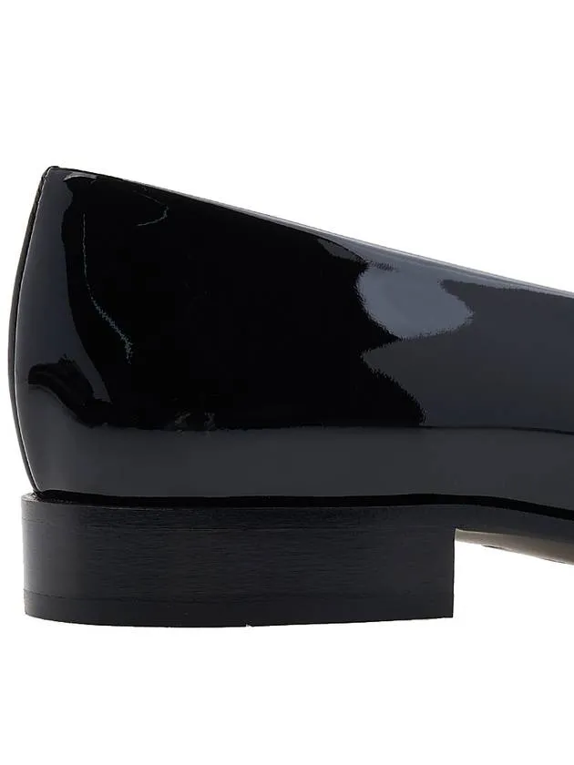 Brushed Patent Leather Loafers Black