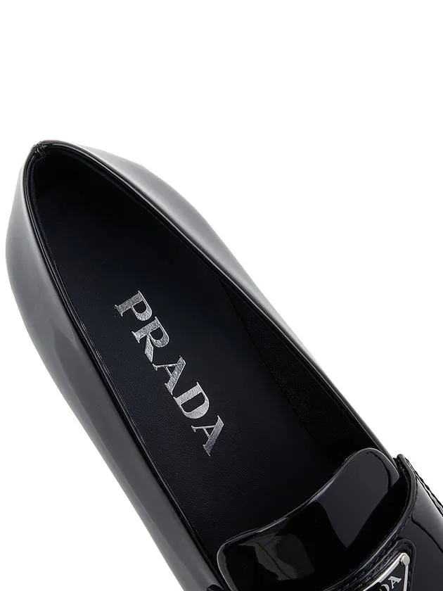 Brushed Patent Leather Loafers Black