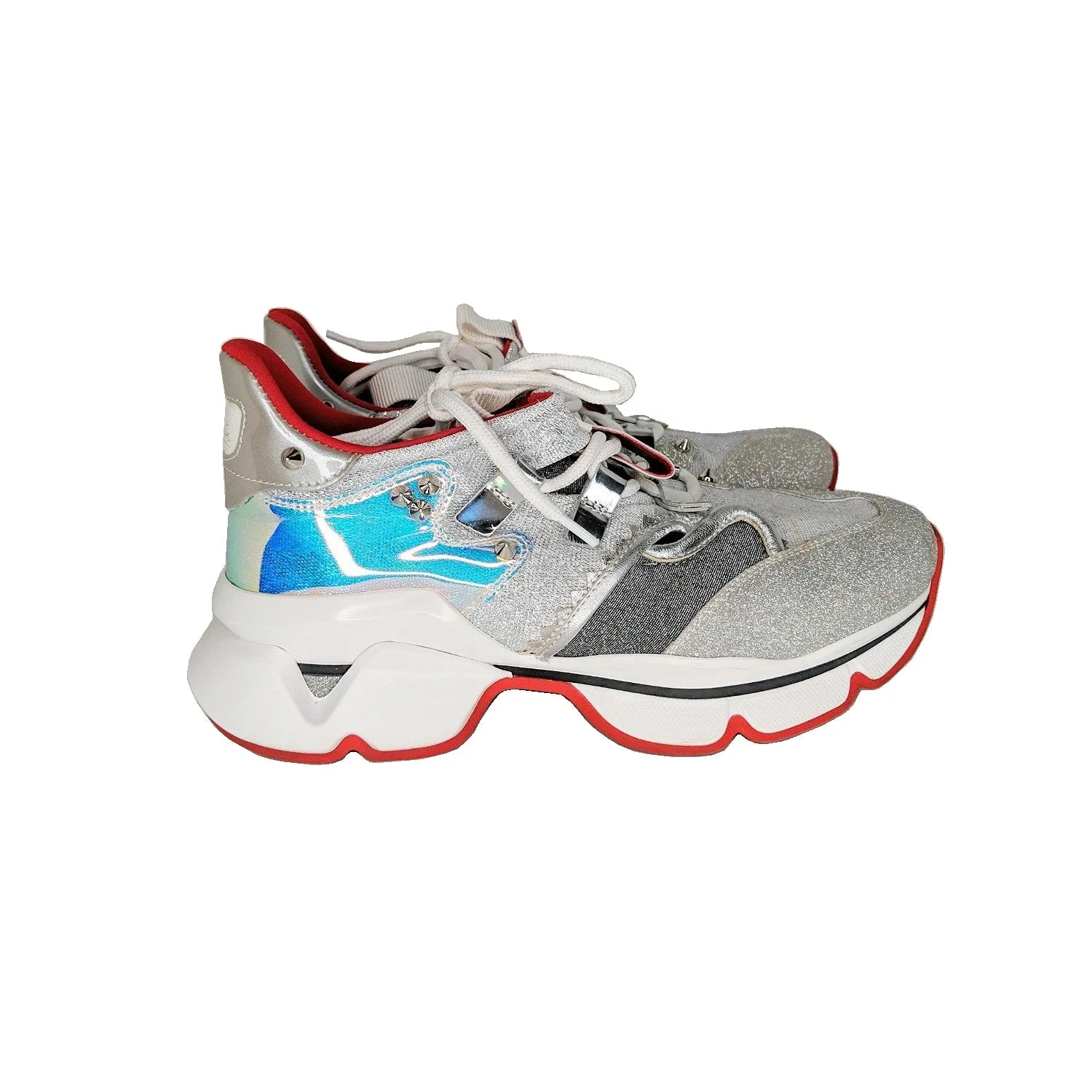 Christian Louboutin Red Runner Donna Glitter Sunset Sneakers 35