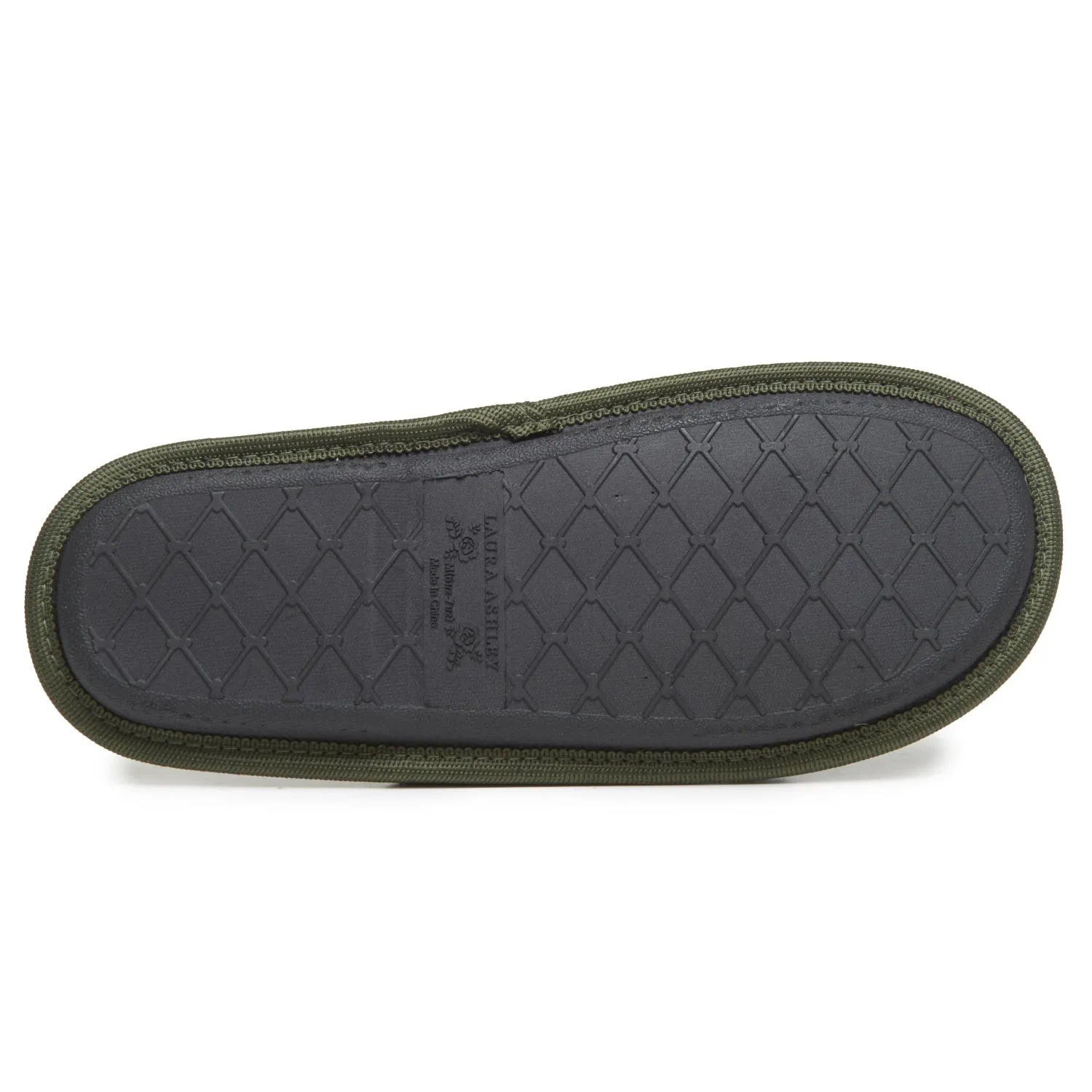 Laura Ashley Women's Embroidered Polka Dot Micro Terry Scuff Slippers with Bow Details | Soft and Warm House Slippers with Cushioned Insole for Ladies