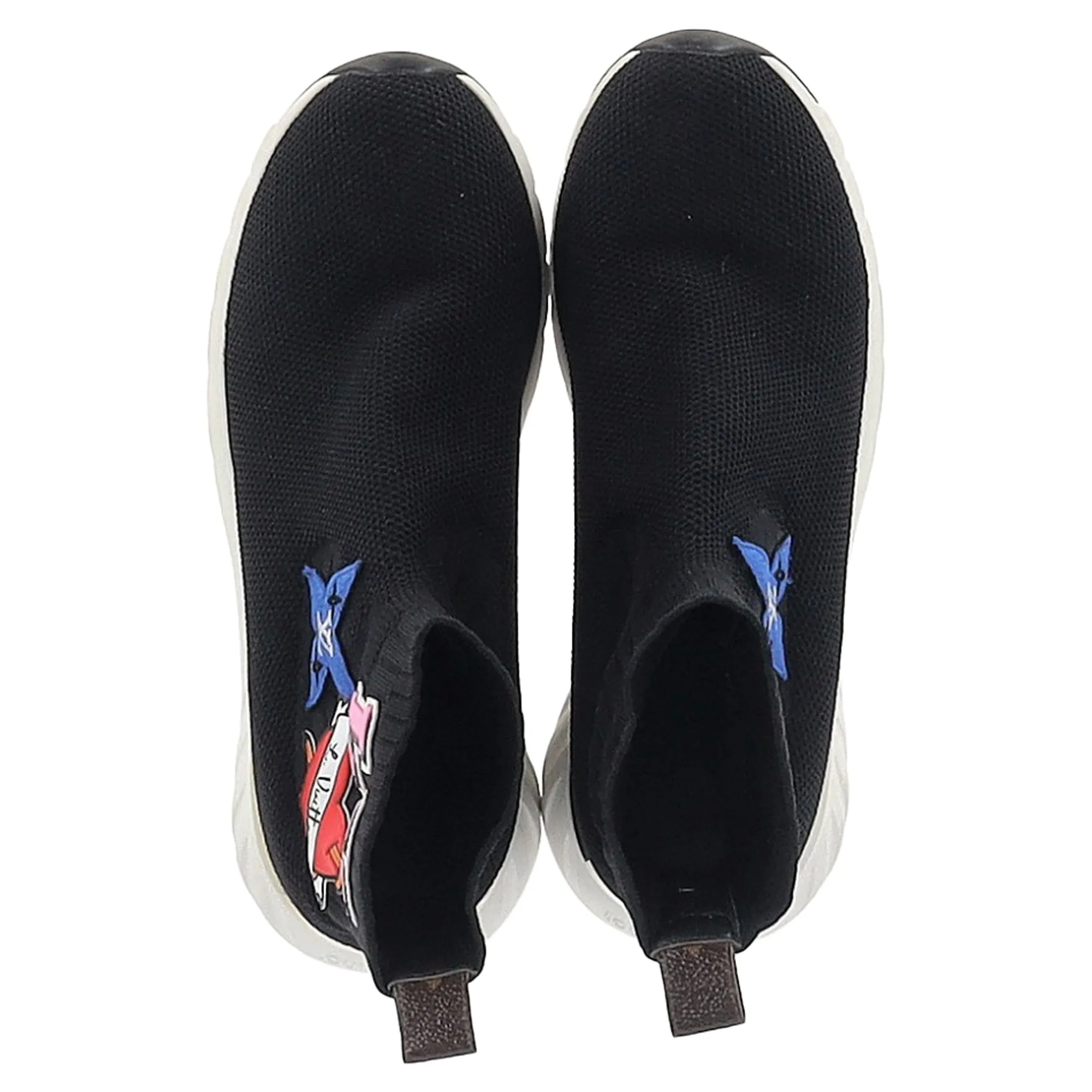 Louis Vuitton LV Heart Patches Sock Sneakers in Black Polyester