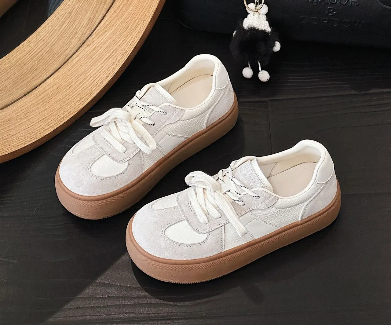 Retro Lace-Up Platform Shoes