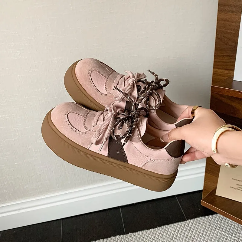 Retro Lace-Up Platform Shoes