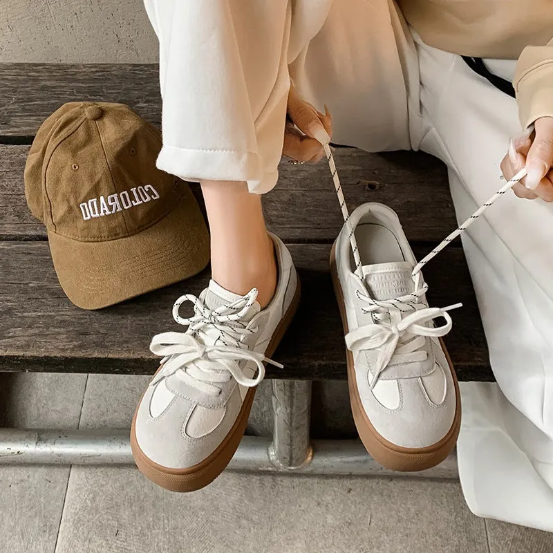 Retro Lace-Up Platform Shoes