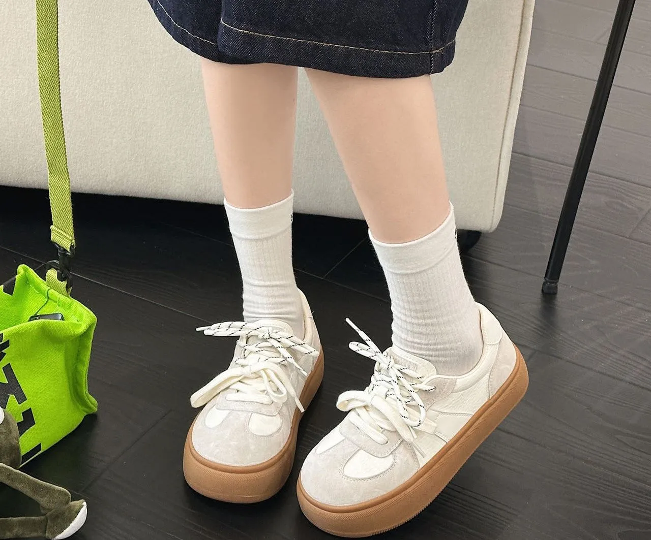 Retro Lace-Up Platform Shoes