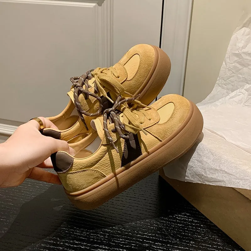 Retro Lace-Up Platform Shoes