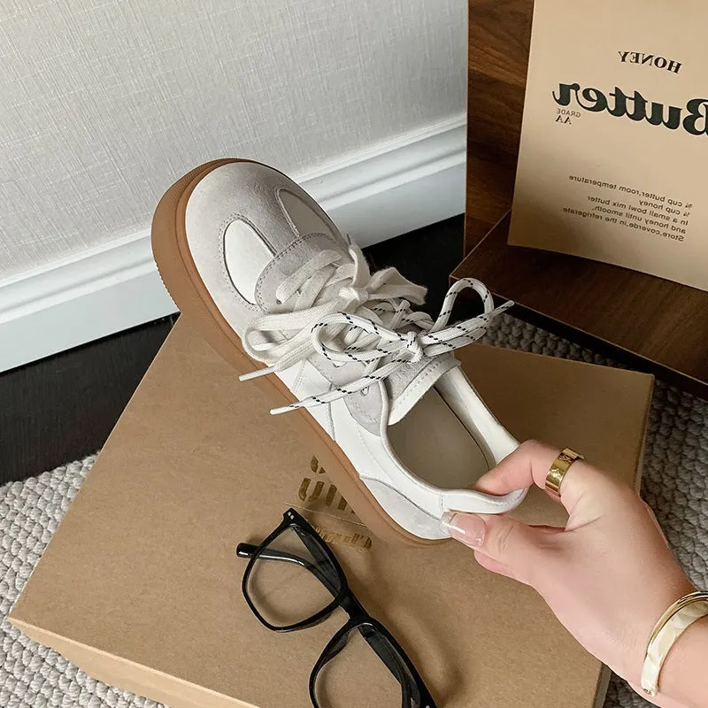 Retro Lace-Up Platform Shoes
