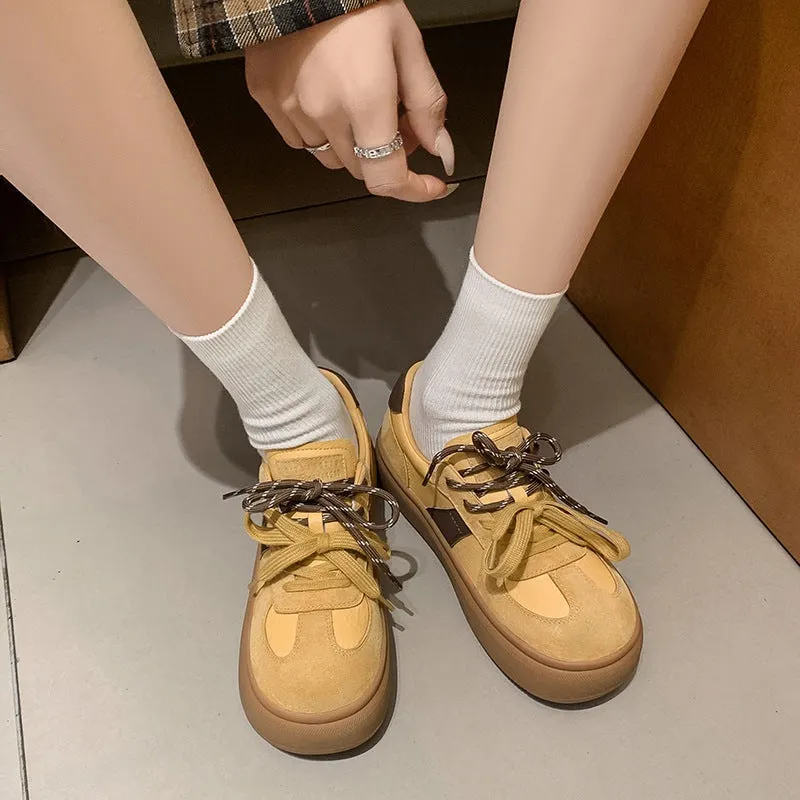 Retro Lace-Up Platform Shoes